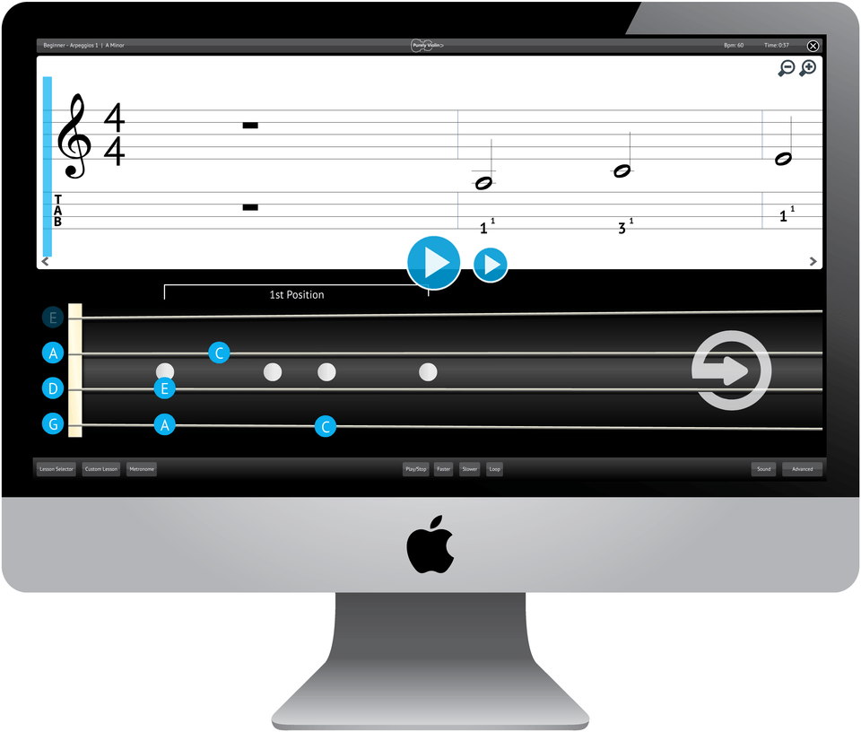 Purely Violin Software Application Screenshot